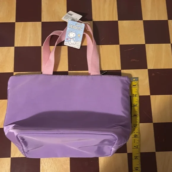 NWT Peanuts Snoopy Space Traveler Purple Insulated Lunch Tote - Picture 3 of 5